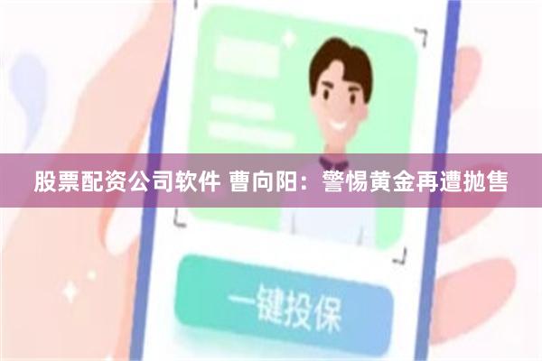 股票配资公司软件 曹向阳：警惕黄金再遭抛售