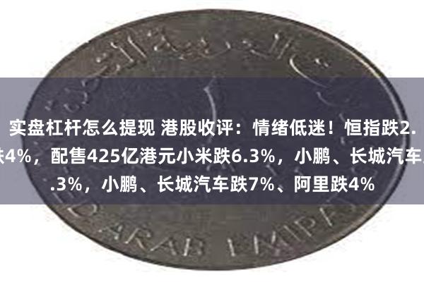 实盘杠杆怎么提现 港股收评：情绪低迷！恒指跌2.35%，科指一度跌4%，配售425亿港元小米跌6.3%，小鹏、长城汽车跌7%、阿里跌4%