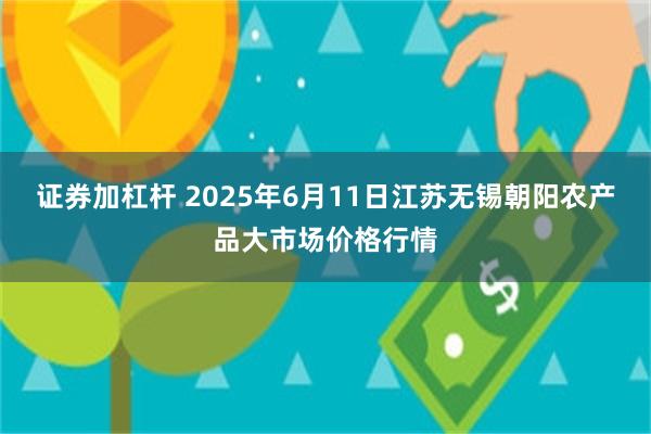 证券加杠杆 2025年6月11日江苏无锡朝阳农产品大市场价格行情
