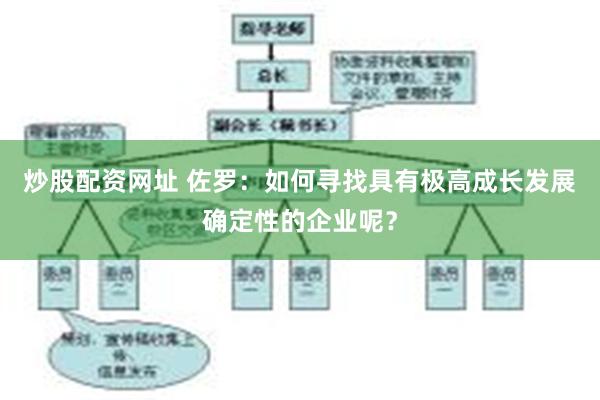 炒股配资网址 佐罗：如何寻找具有极高成长发展确定性的企业呢？
