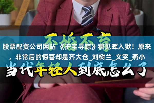 股票配资公司网站 《护宝寻踪》穆见晖入狱！原来，非常后的惊喜却是齐大仓_刘树兰_文雯_燕小